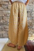 Nonni Gingham Relaxed Barrel Pant Mustard